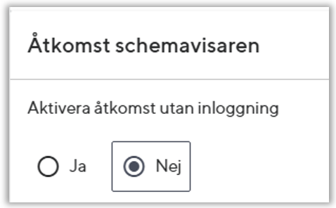 Aktivera &aring;tkomst utan inloggning