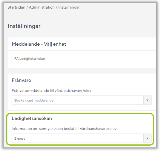 Mailavisering till registrerad adress