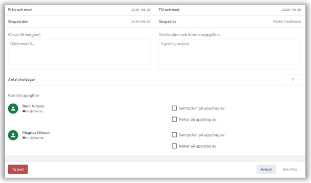 Visar namn p&aring; den som ans&ouml;kt p&aring; uppdrag av v&aring;rdnadshavare