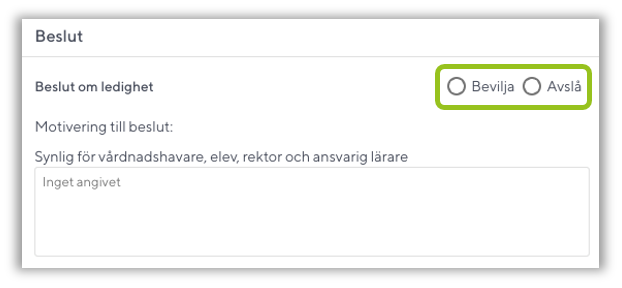 Rektor avsl&aring;r eller beviljar