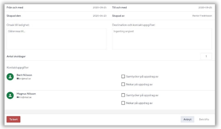 Visar att ans&ouml;kan kan tas bort innan den behandlats