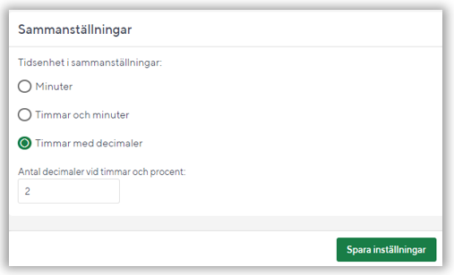 Markera i vilken tidsenhet man &ouml;nskar