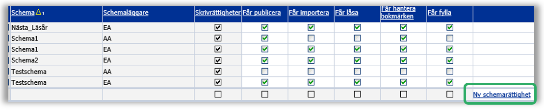 Koppla schemal&auml;ggare till specifikt schema
